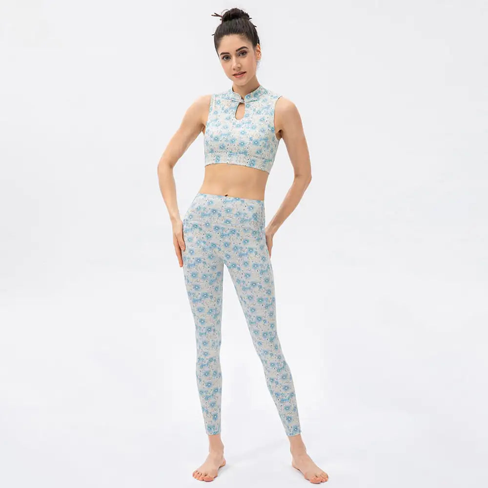 Motion Flow Jogging Suit with Stand Collar and Button Vest