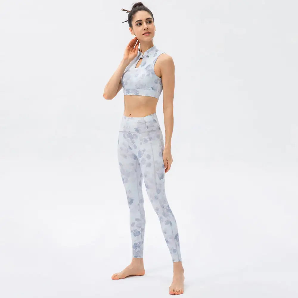 Motion Flow Jogging Suit with Stand Collar and Button Vest